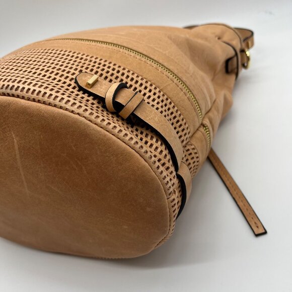 She + Lo Tan Perforated Drawstring Hobo Bag - Picture 7 of 10